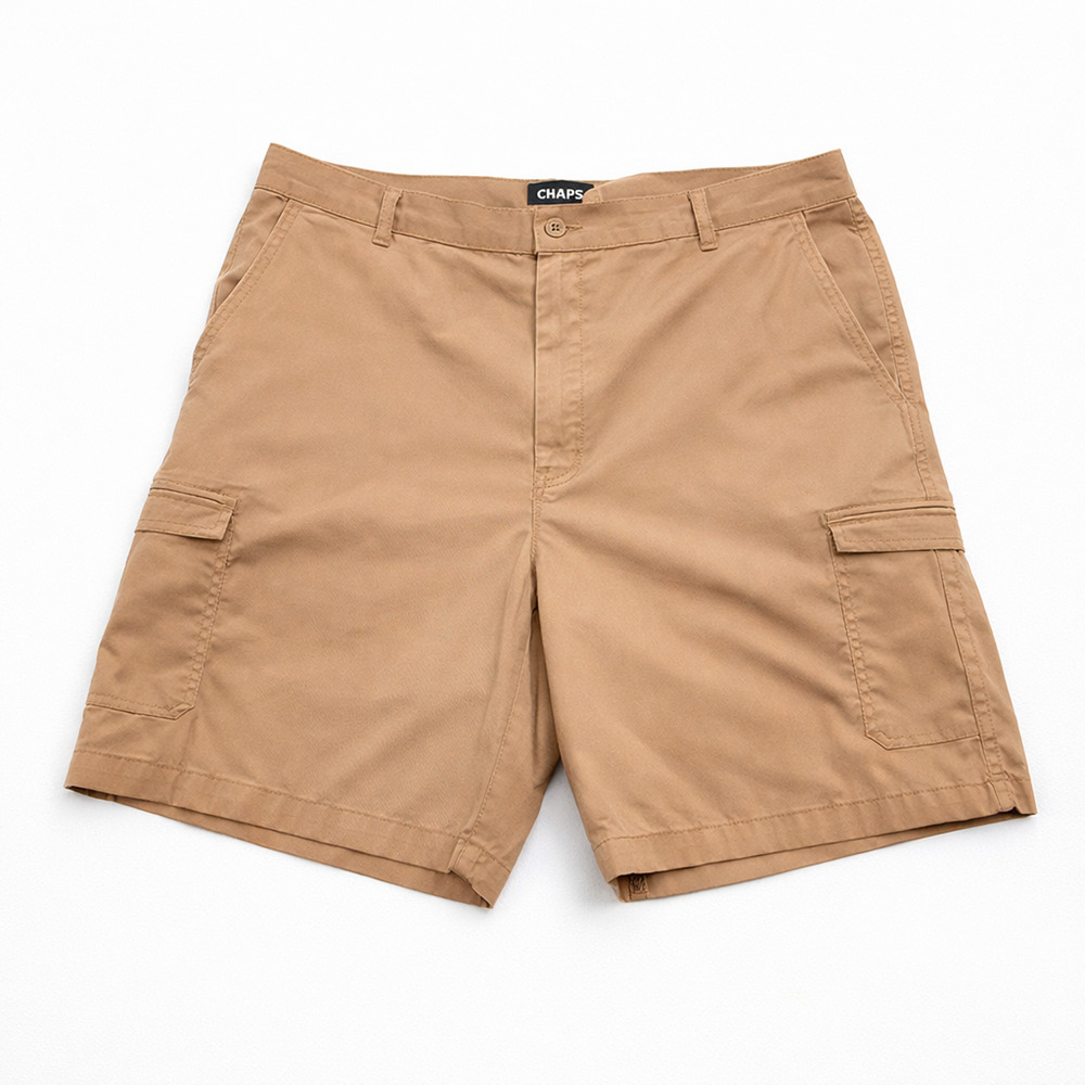 Chaps Mens Cargo Shorts 42 Khaki Stretch High Rise Outdoor Casual Grunge